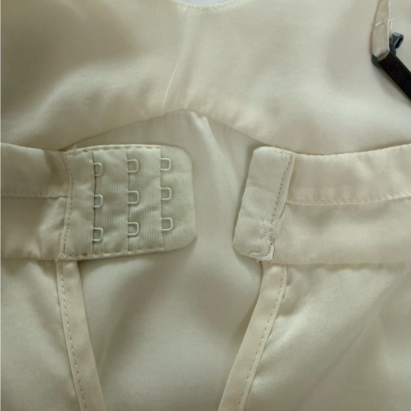 Aritzia Talula Cream Satin Spaghetti-Strap Minimalist Cami Tank Adjustable Staps - Picture 6 of 10